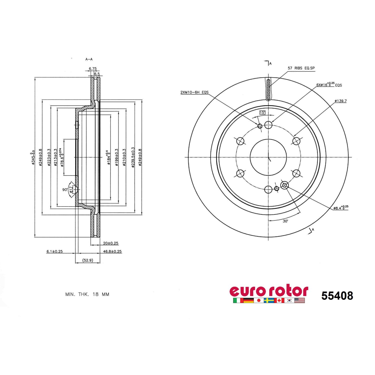 Eurorotor 55408 - Disc Brake Rotor Eurorotor 55408 Disc Brake Rotor product image 1 of 1
