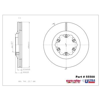 Eurorotor 55500 Disc Brake Rotor product image 1 of 1