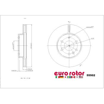 Eurorotor 55502 Disc Brake Rotor product image 1 of 1