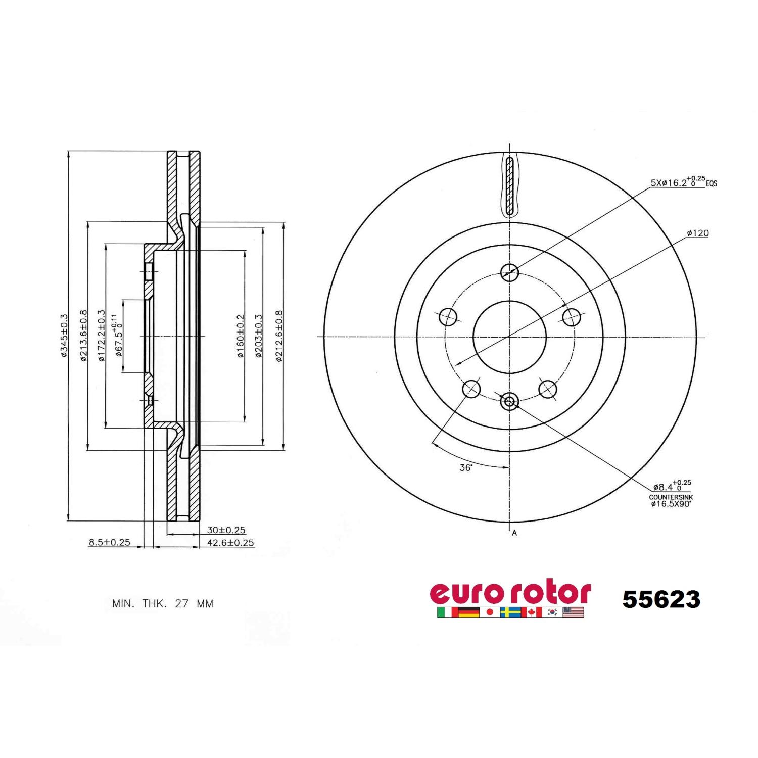 Eurorotor 55623 - Disc Brake Rotor Eurorotor 55623 Disc Brake Rotor product image 1 of 1