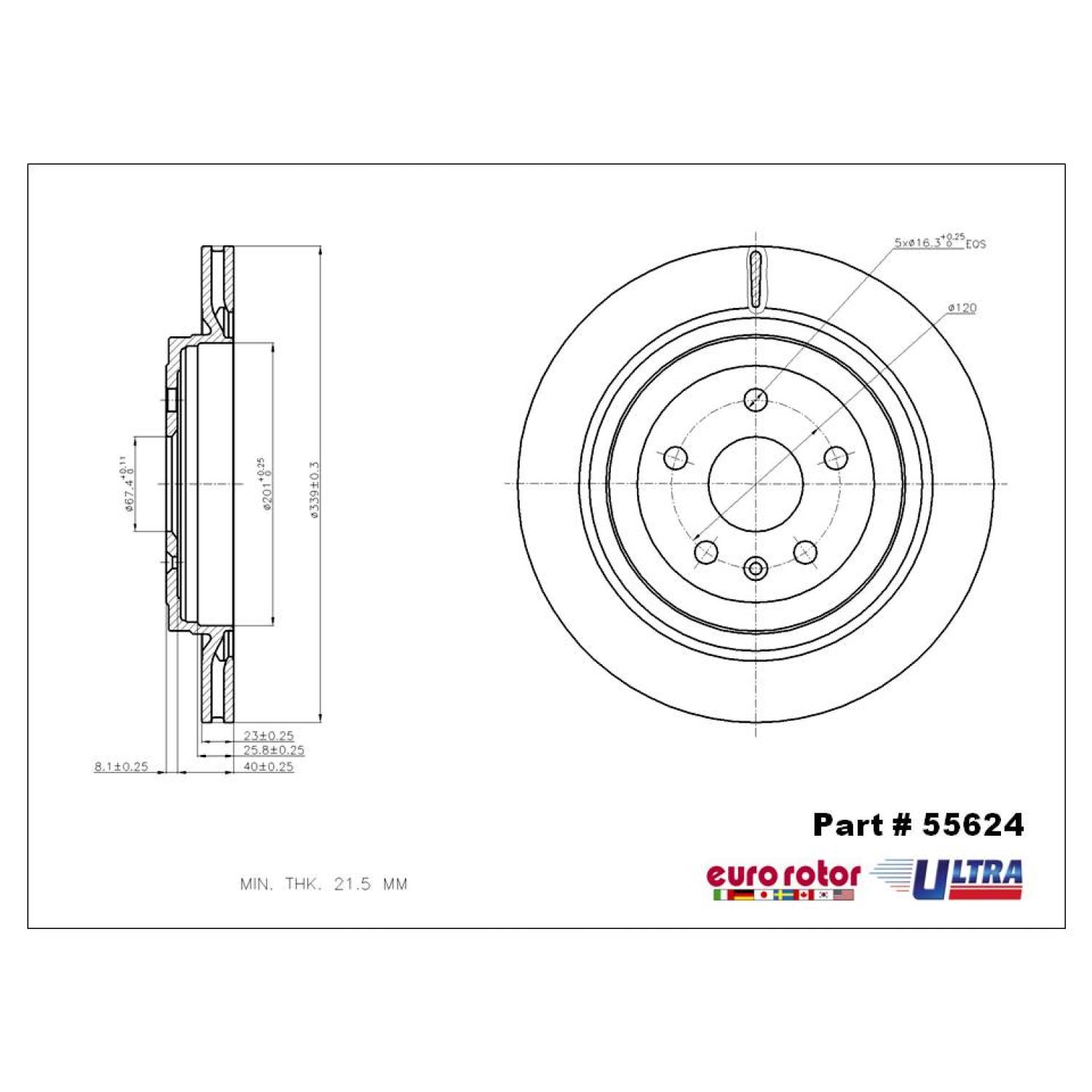 Eurorotor 55624 - Disc Brake Rotor Eurorotor 55624 Disc Brake Rotor product image 1 of 1