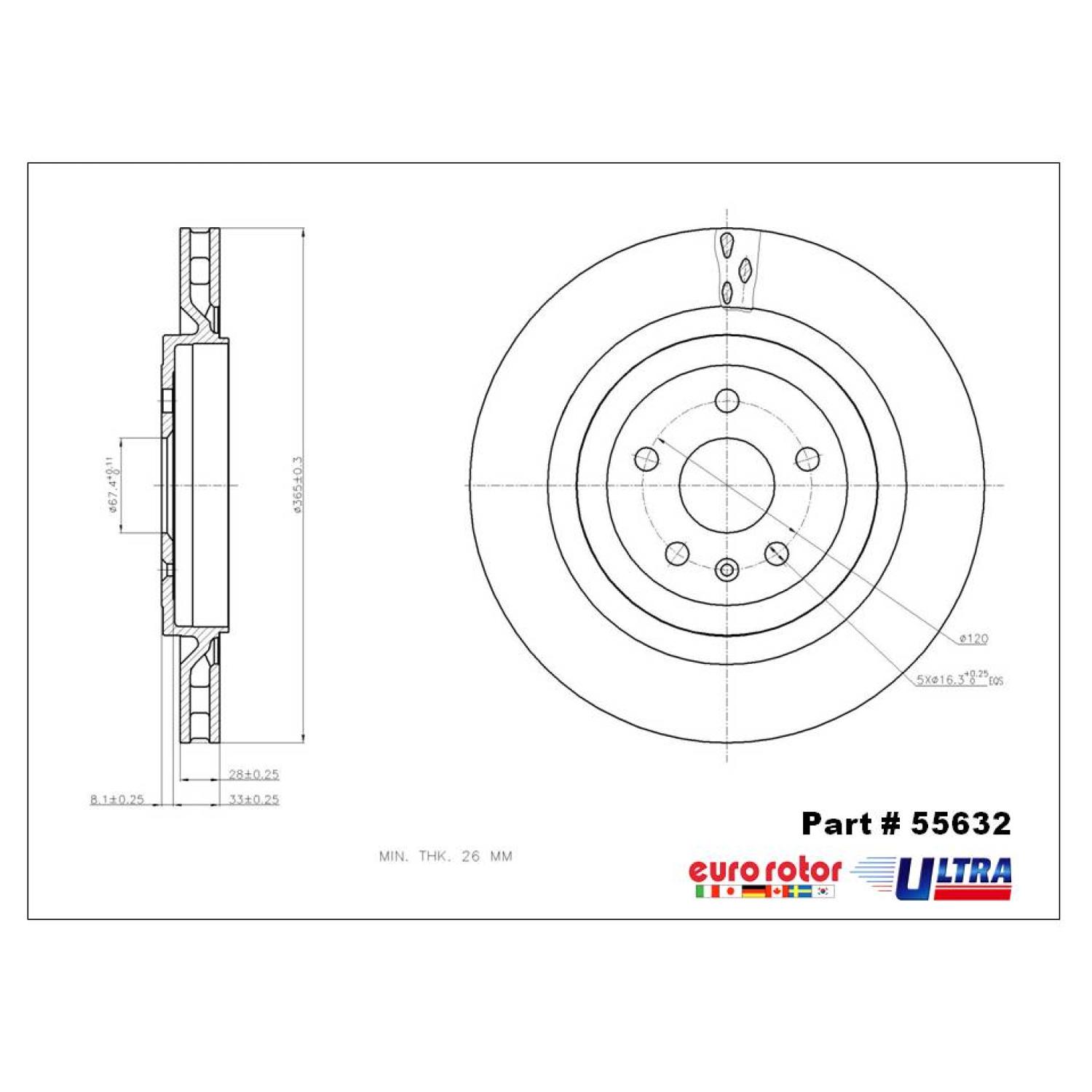 Eurorotor 55632 - Disc Brake Rotor Eurorotor 55632 Disc Brake Rotor product image 1 of 1