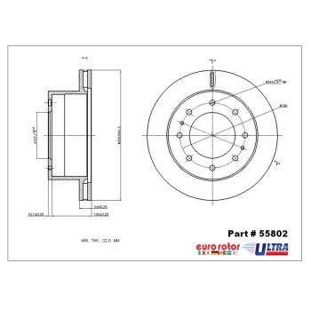 Eurorotor 55802 Disc Brake Rotor product image 1 of 1