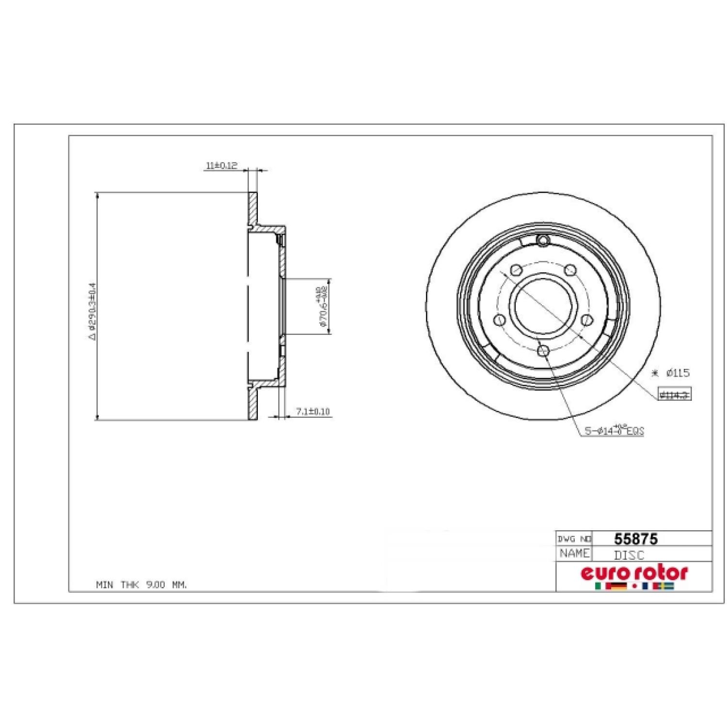 Eurorotor 55875 - Disc Brake Rotor Eurorotor 55875 Disc Brake Rotor product image 1 of 1