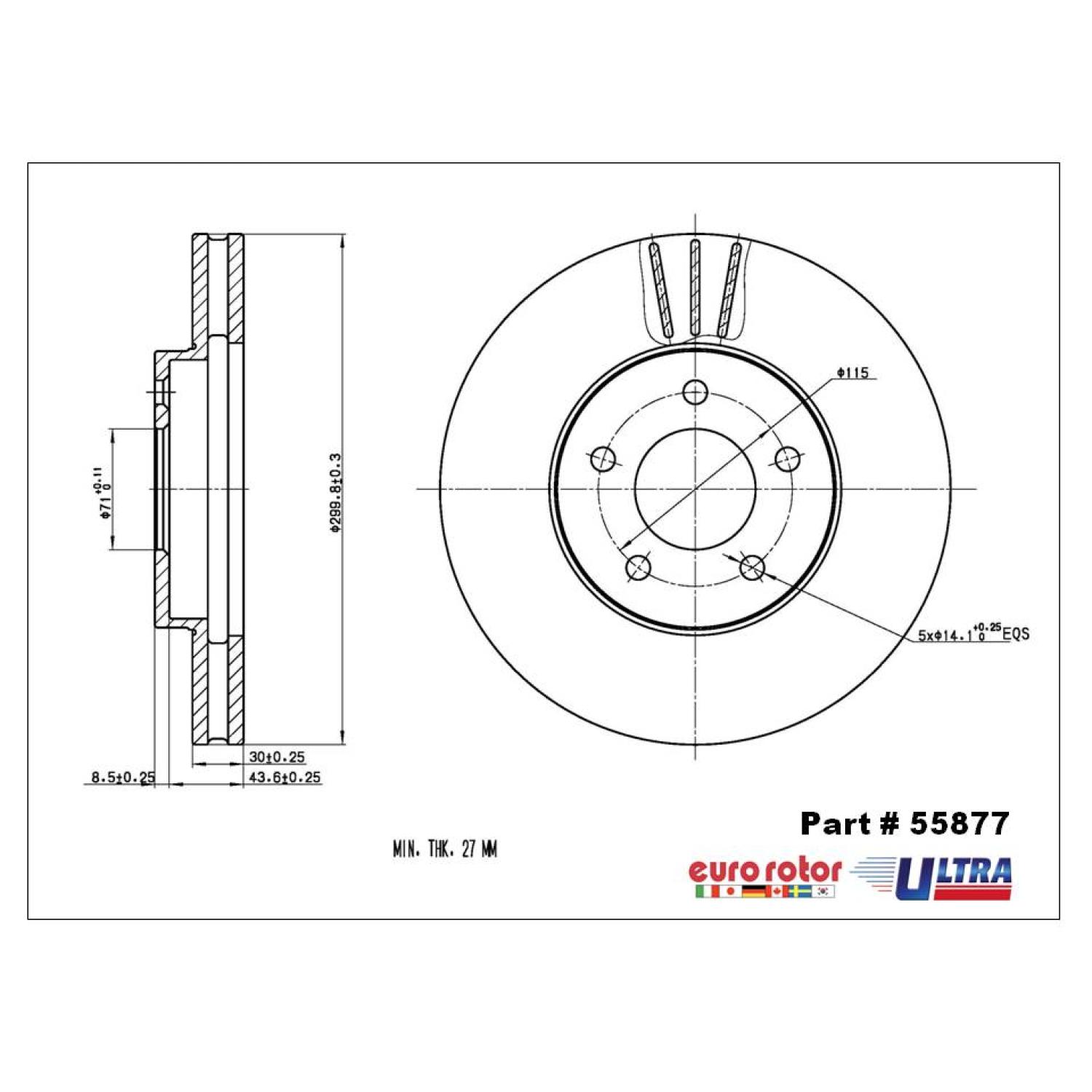 Eurorotor 55877 Disc Brake Rotor product image 1 of 1