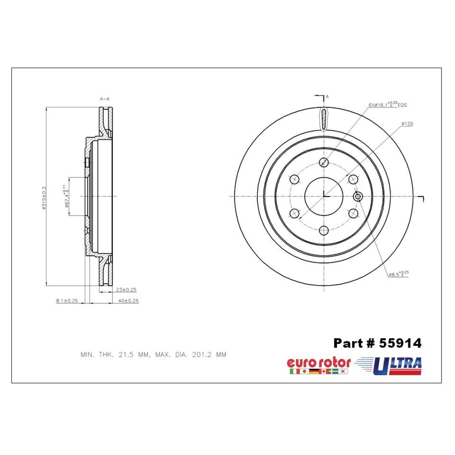 Eurorotor 55914 - Disc Brake Rotor Eurorotor 55914 Disc Brake Rotor product image 1 of 1