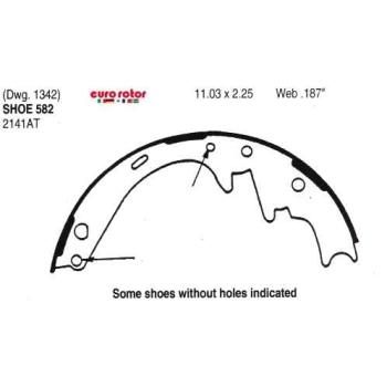 Eurorotor 582R Drum Brake Shoe product image 1 of 1