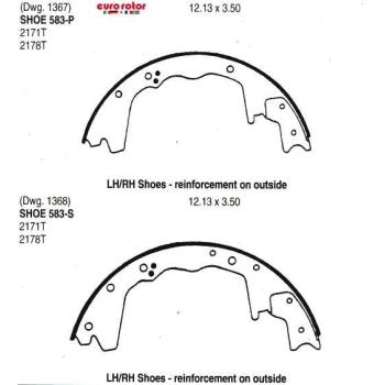 Eurorotor 583R Drum Brake Shoe product image 1 of 1