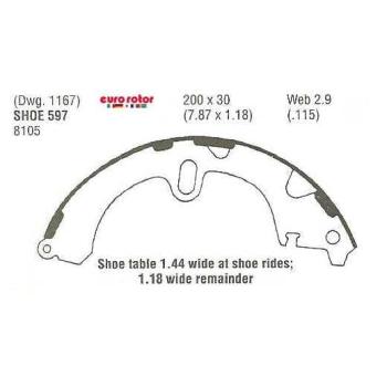 Eurorotor 597 Drum Brake Shoe product image 1 of 1