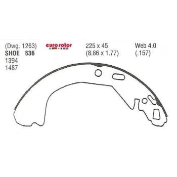 Eurorotor 636R Drum Brake Shoe product image 1 of 1