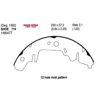 Eurorotor 714R - Drum Brake Shoe Eurorotor 714R Drum Brake Shoe product image 1 of 1