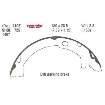 Eurorotor 725 Parking Brake Shoe product image 1 of 1