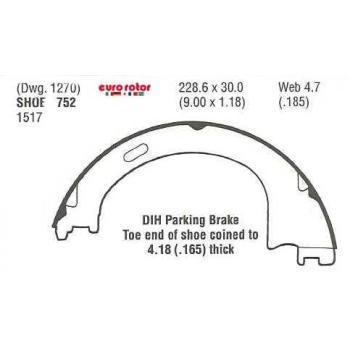 Eurorotor 752 - Parking Brake Shoe Eurorotor 752 Parking Brake Shoe product image 1 of 1