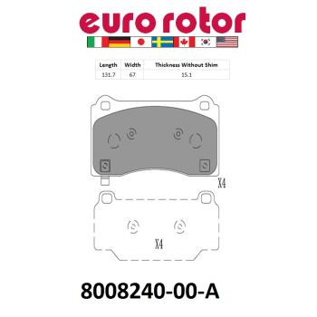Eurorotor 800824000A Disc Brake Pad product image 1 of 1