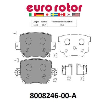 Eurorotor 800824600A Disc Brake Pad product image 1 of 1