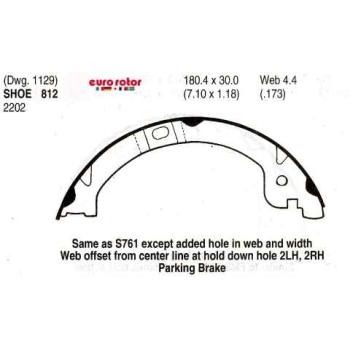 Eurorotor 812 Parking Brake Shoe product image 1 of 1