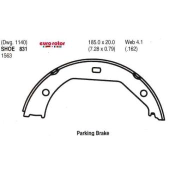 Eurorotor 831 - Parking Brake Shoe Eurorotor 831 Parking Brake Shoe product image 1 of 1