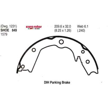 Eurorotor 849 Parking Brake Shoe product image 1 of 1