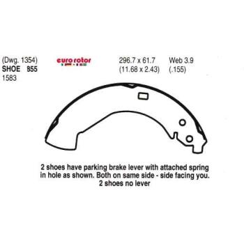 Eurorotor 855 Drum Brake Shoe product image 1 of 1