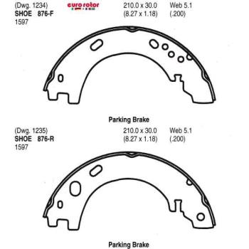 Eurorotor 876 Parking Brake Shoe product image 1 of 1