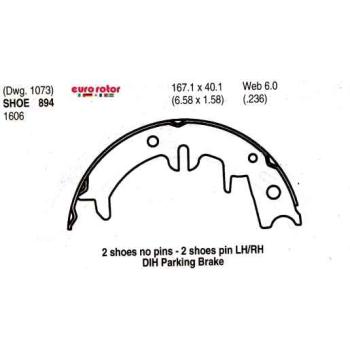 Eurorotor 894 - Parking Brake Shoe Eurorotor 894 Parking Brake Shoe product image 1 of 1