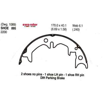 Eurorotor 895 - Parking Brake Shoe Eurorotor 895 Parking Brake Shoe product image 1 of 1