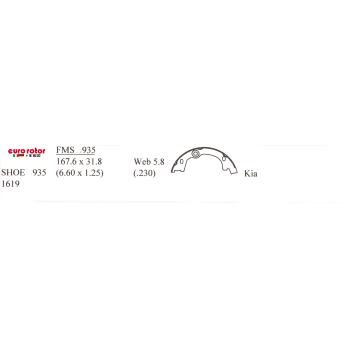Eurorotor 935 Parking Brake Shoe product image 1 of 1