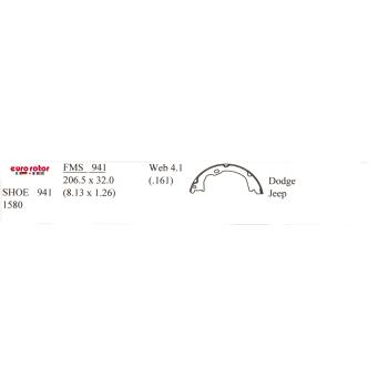 Eurorotor 941 - Parking Brake Shoe Eurorotor 941 Parking Brake Shoe product image 1 of 1