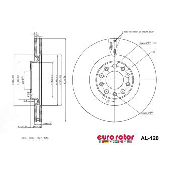 Eurorotor AL120 - Disc Brake Rotor Eurorotor AL120 Disc Brake Rotor product image 1 of 1