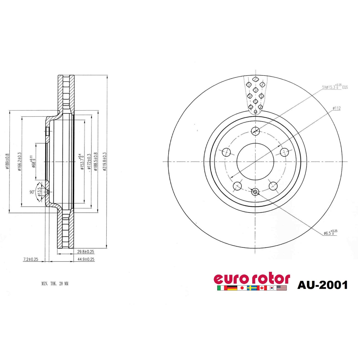 Eurorotor AU2001 Disc Brake Rotor product image 1 of 1