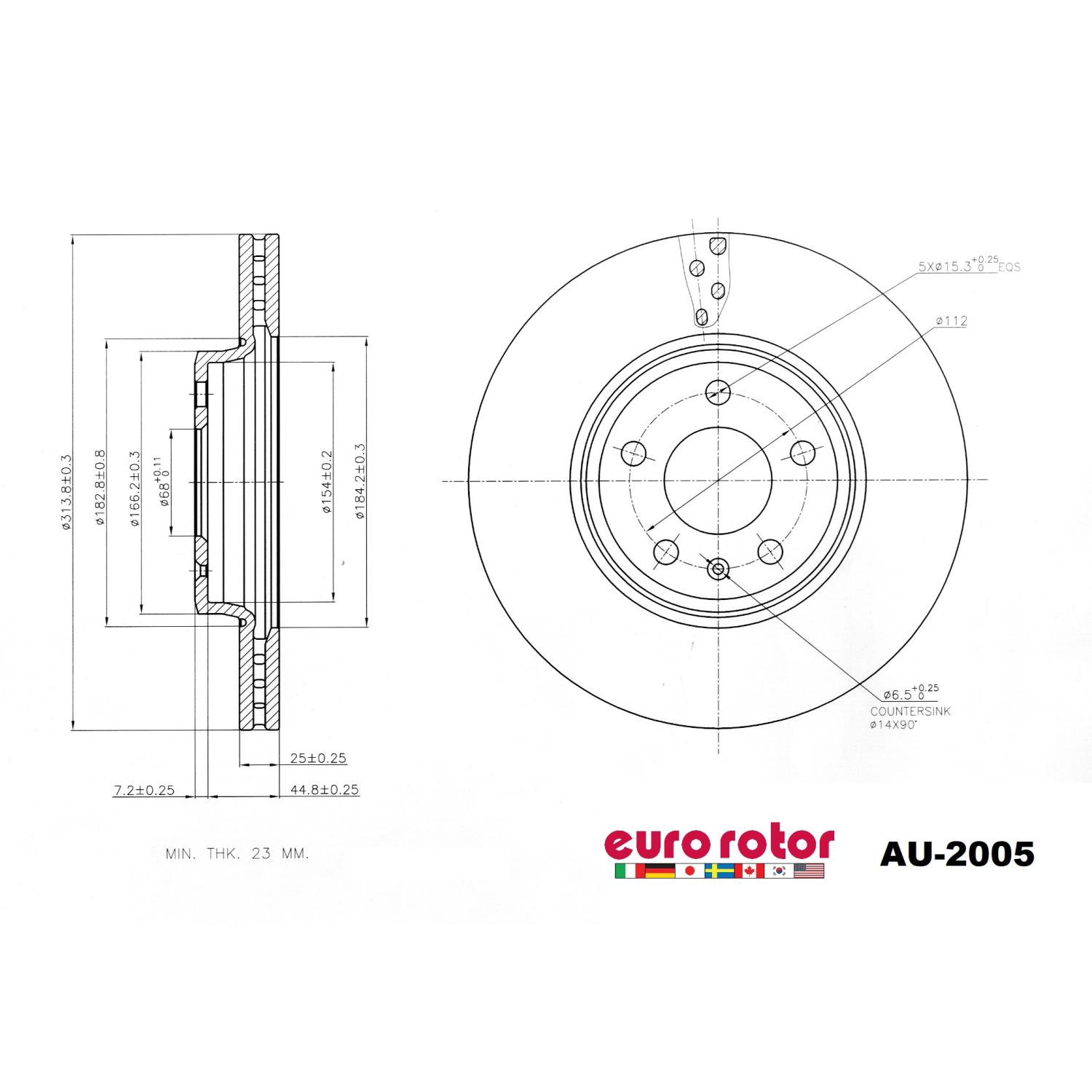 Eurorotor AU2005 - Disc Brake Rotor Eurorotor AU2005 Disc Brake Rotor product image 1 of 1
