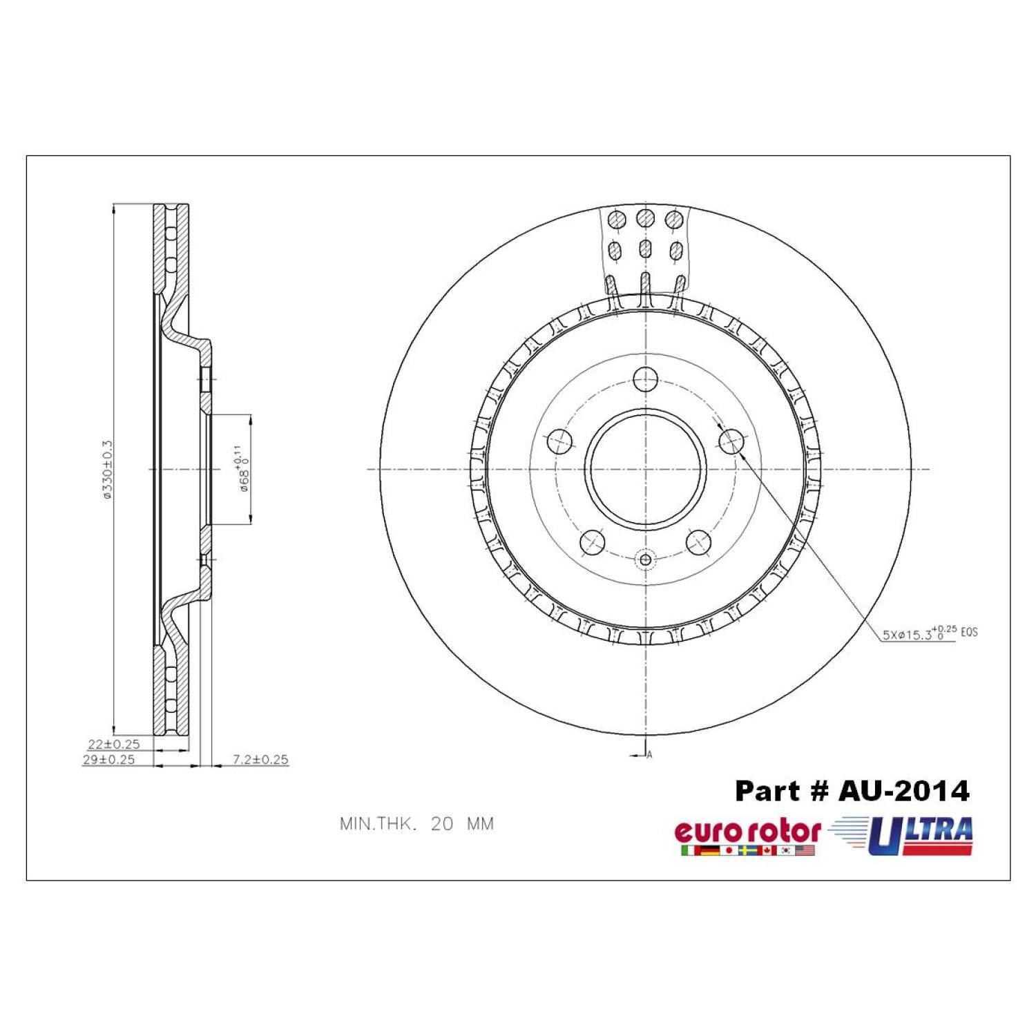 Eurorotor AU2014 Disc Brake Rotor product image 1 of 1