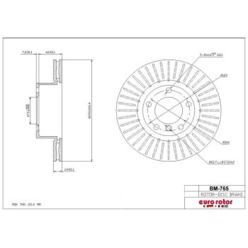 Eurorotor BM765 Disc Brake Rotor product image 1 of 1
