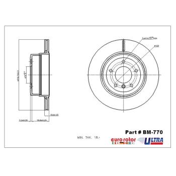 Eurorotor BM770 Disc Brake Rotor product image 1 of 1