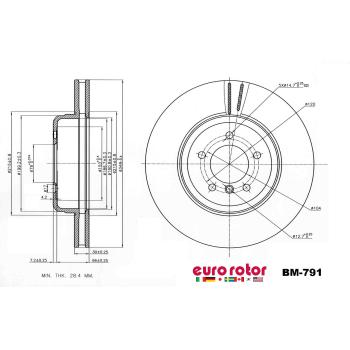 Eurorotor BM791 Disc Brake Rotor product image 1 of 1