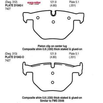Eurorotor F1D1042 Disc Brake Pad product image 1 of 1
