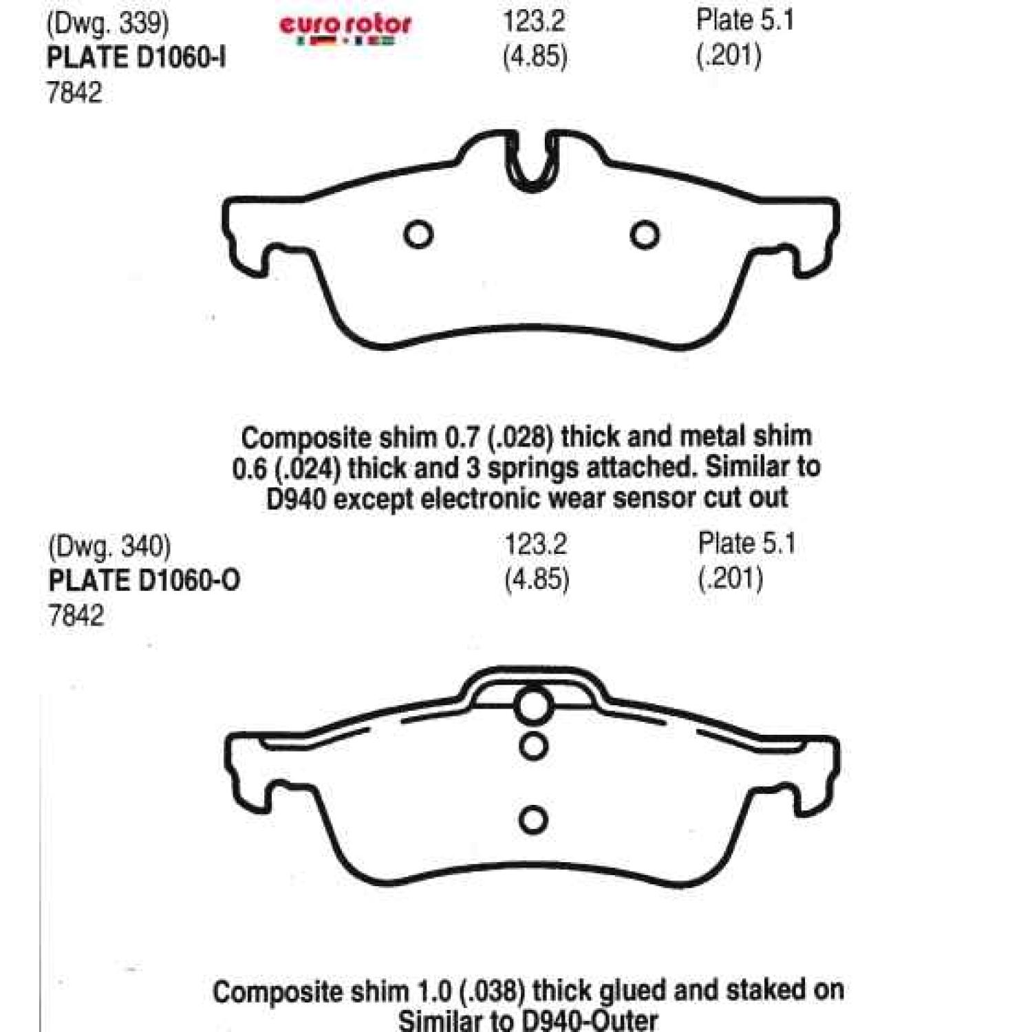 Eurorotor F1D1060H - Disc Brake Pad Eurorotor F1D1060H Disc Brake Pad product image 1 of 1