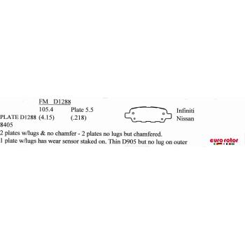Eurorotor F1D1288H Disc Brake Pad product image 1 of 1