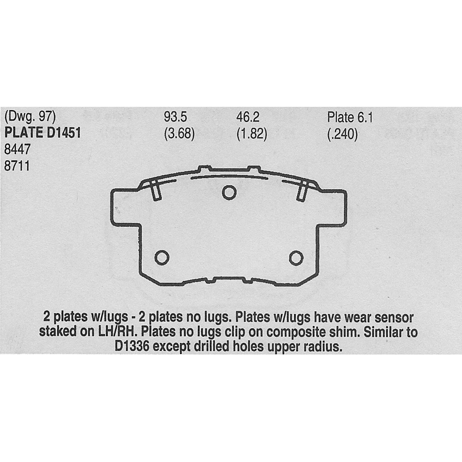 Eurorotor F1D1451H - Disc Brake Pad Eurorotor F1D1451H Disc Brake Pad product image 1 of 1