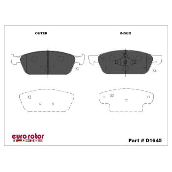 Eurorotor F1D1645H Disc Brake Pad product image 1 of 1
