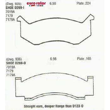 Eurorotor F1D269 Disc Brake Pad product image 1 of 1