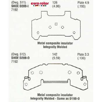 Eurorotor F1D289 Disc Brake Pad product image 1 of 1