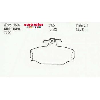 Eurorotor F1D391 Disc Brake Pad product image 1 of 1