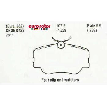 Eurorotor F1D423 Disc Brake Pad product image 1 of 1
