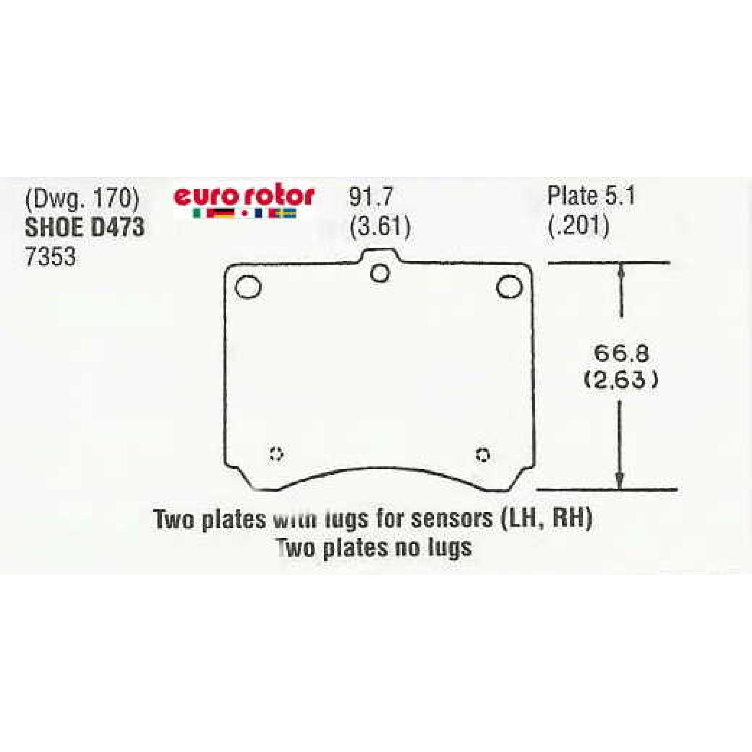 Eurorotor F1D473 - Disc Brake Pad Eurorotor F1D473 Disc Brake Pad product image 1 of 1