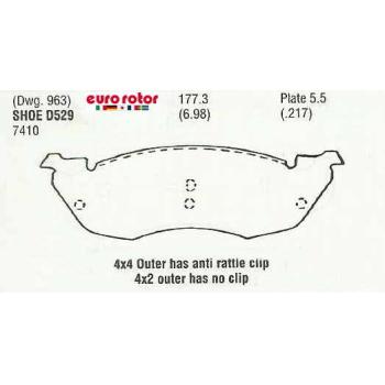 Eurorotor F1D529H Disc Brake Pad product image 1 of 1
