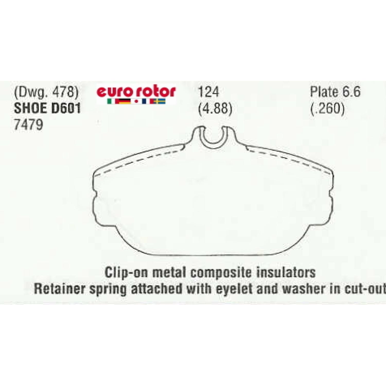 Eurorotor F1D601 Disc Brake Pad product image 1 of 1