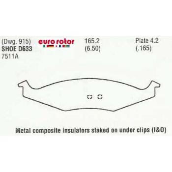 Eurorotor F1D633 Disc Brake Pad product image 1 of 1