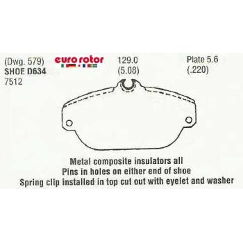Eurorotor F1D634 Disc Brake Pad product image 1 of 1