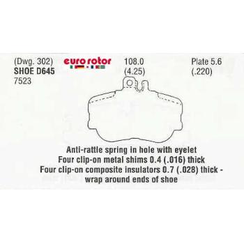 Eurorotor F1D645H Disc Brake Pad product image 1 of 1